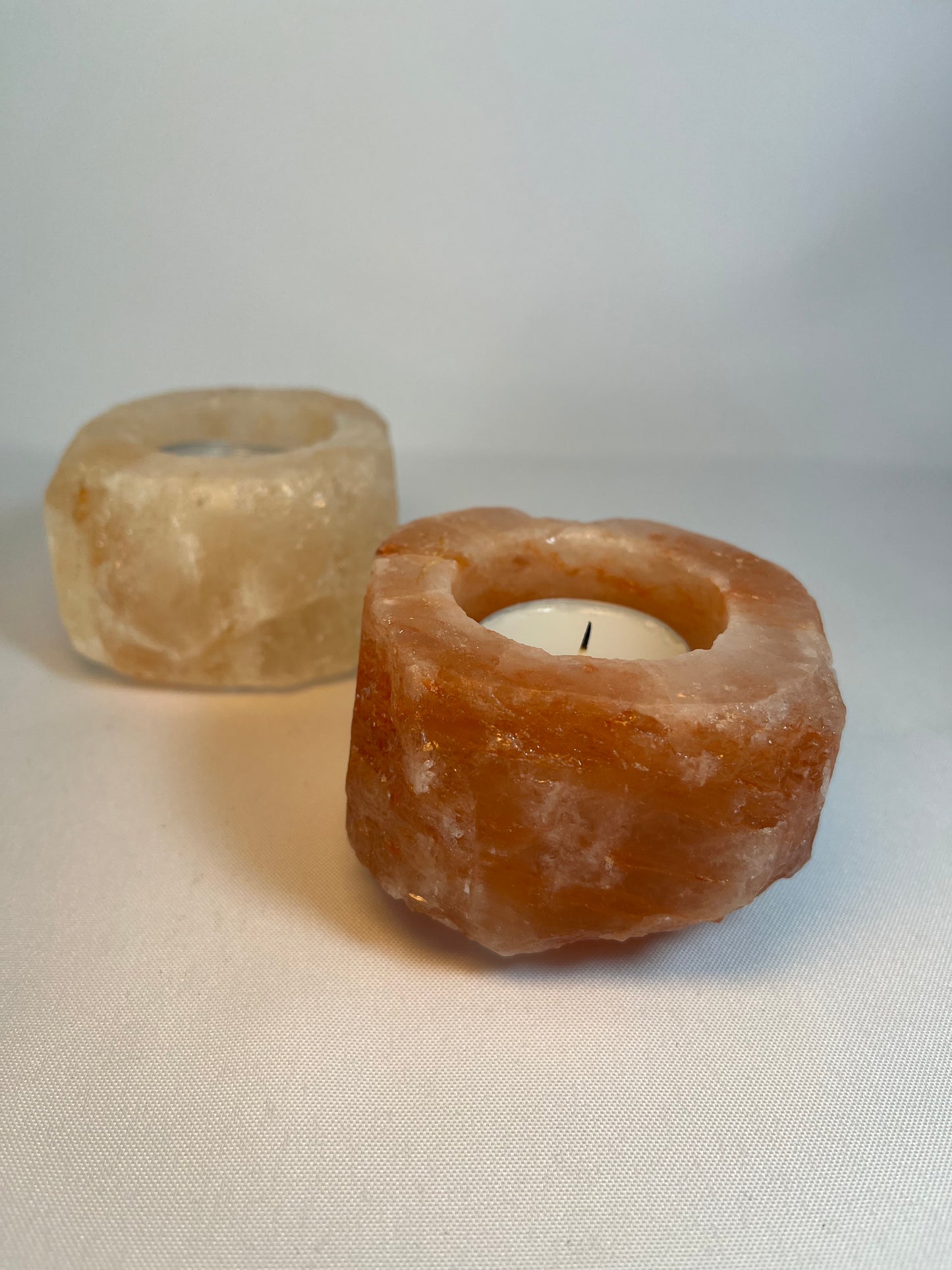 Salzkristall Teelichter