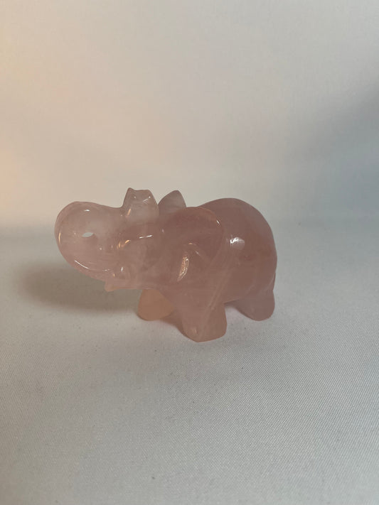 Rosenquarz Elefant