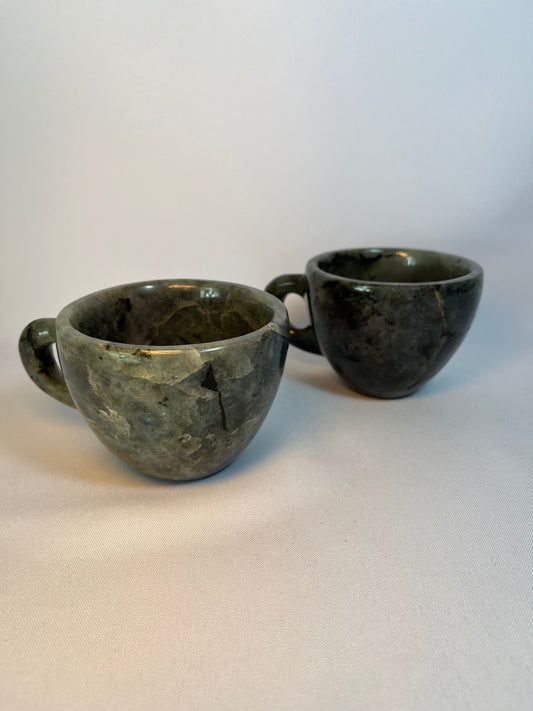 Labradorit Teller und Tassen